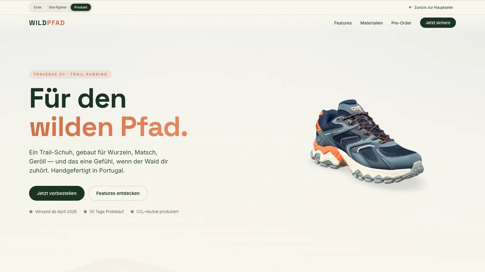 Vorschau: Produkt-Landingpage